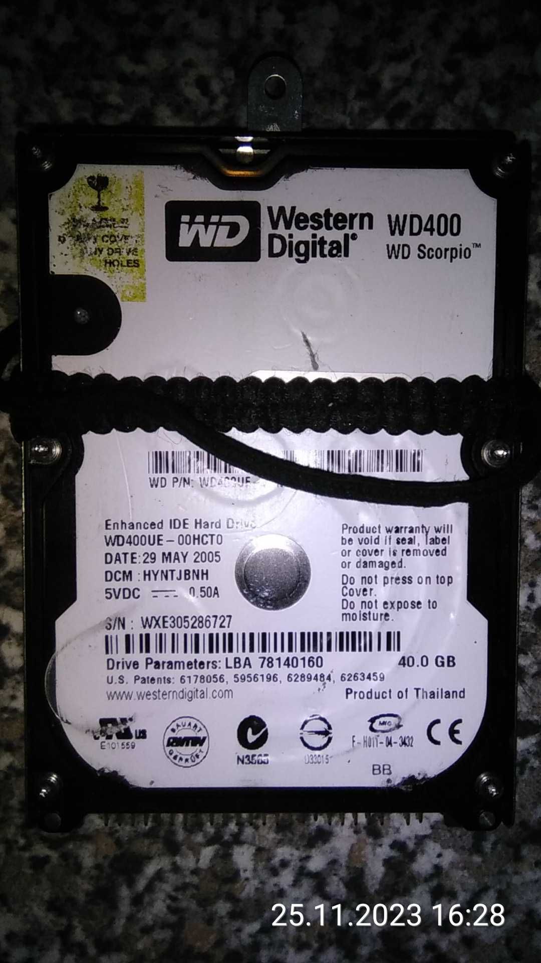 WD 40GB WD400UE Scorpio 5400 IDE ATA