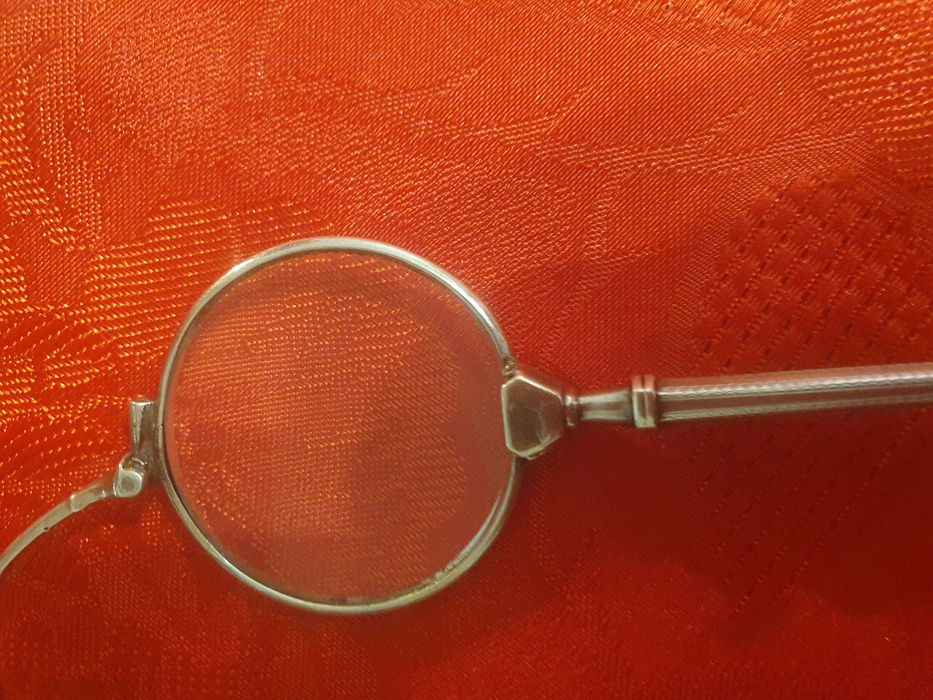 srebrne okulary binokle punce widoczne Ag.825