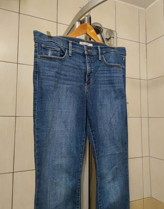 Spodnie jeansowe L jeansy Levi's Strauss niebieskie szare błękitne 500