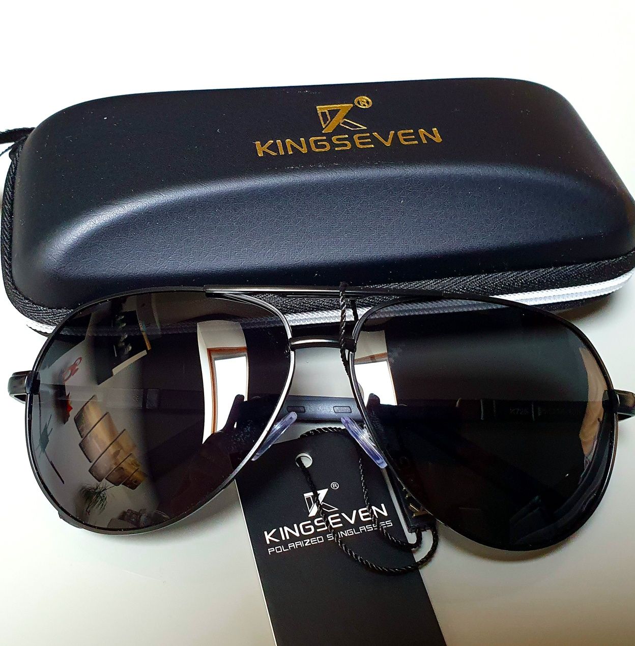 Okulary przeciwsłoneczne Aviator Pilotki KINGSEVEN UV400 polaryzacyjne