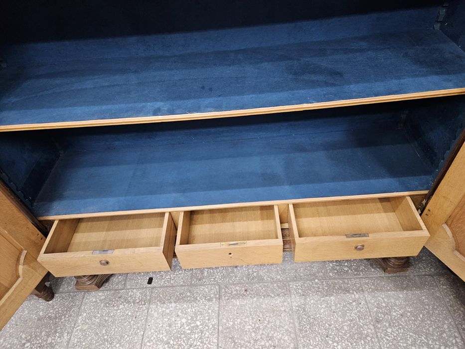 Duża dębowa biblioteka francuska witryna /