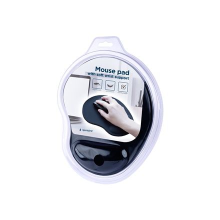 gembird mp-ergo-01 mouse pad with soft wrist support, black gembird