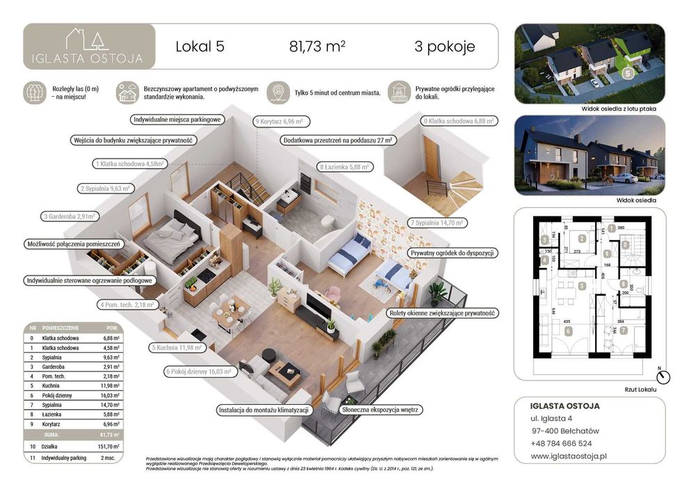 Iglasta Ostoja – apartament z parkingiem, ogrodem i poddaszem w cenie