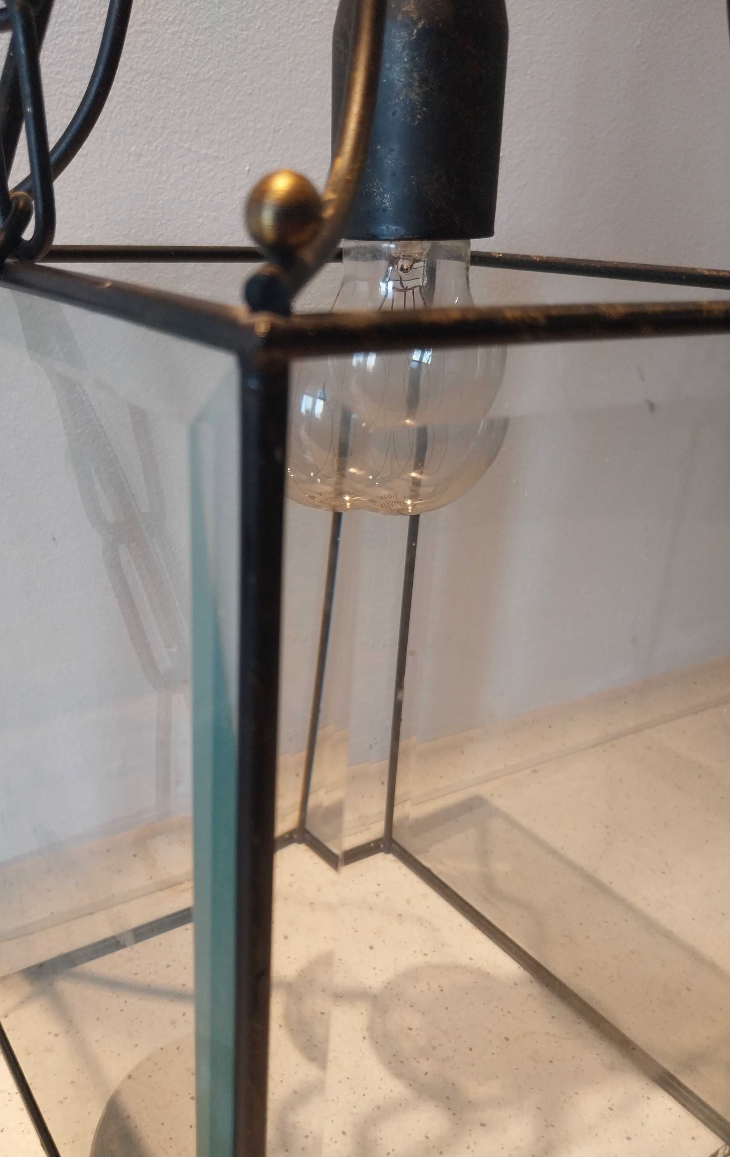 Lampa ef frantzen mosiądz krysztal 70s