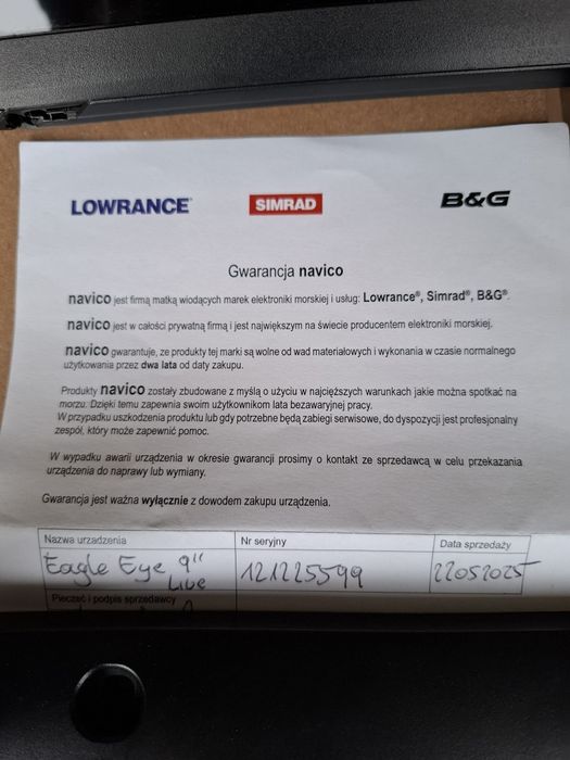 Echosonda Lovrance EAGLE 9 LIVE SONAR gwarancja polska