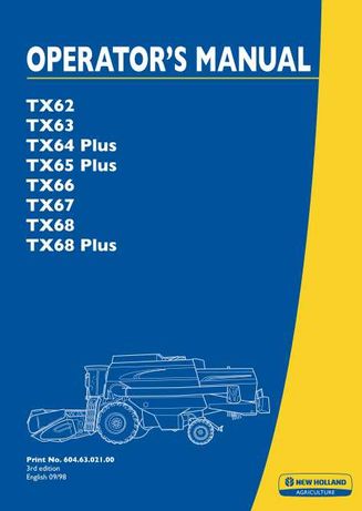 NH TX62 TX63 TX64 Plus TX65 Plus TX66 Instrukcja Obsługi