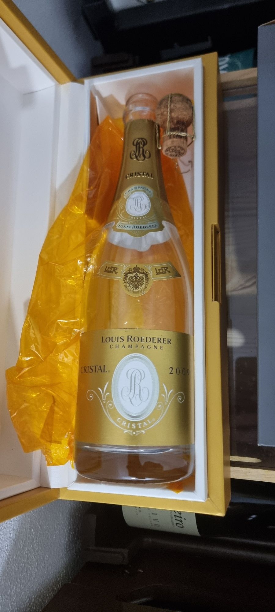 Garrafas vazias Porto, Cristal - 1,5Lt+ Caixas de madeira