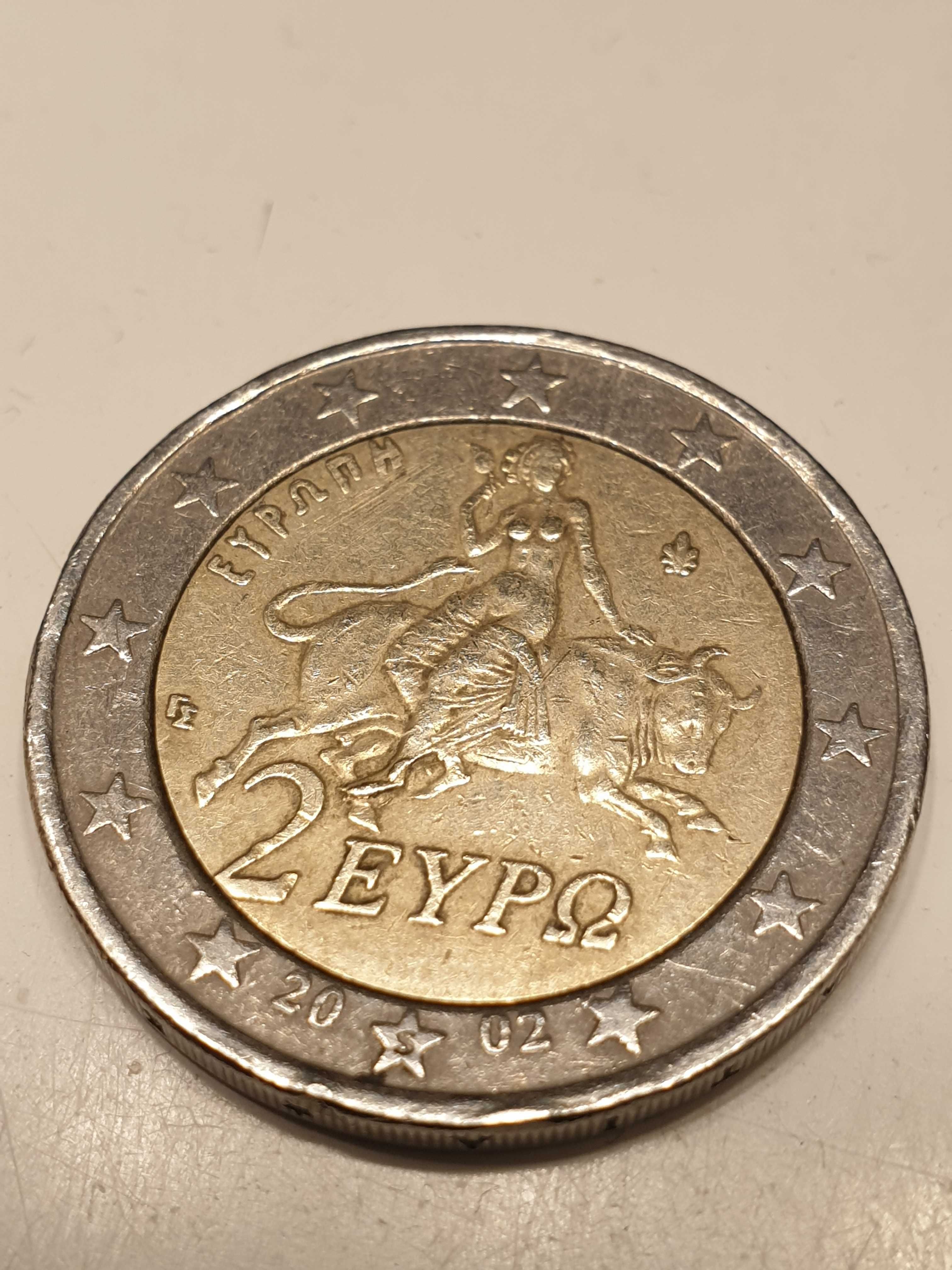 Moeda 2 euros Grécia 2002 com erros