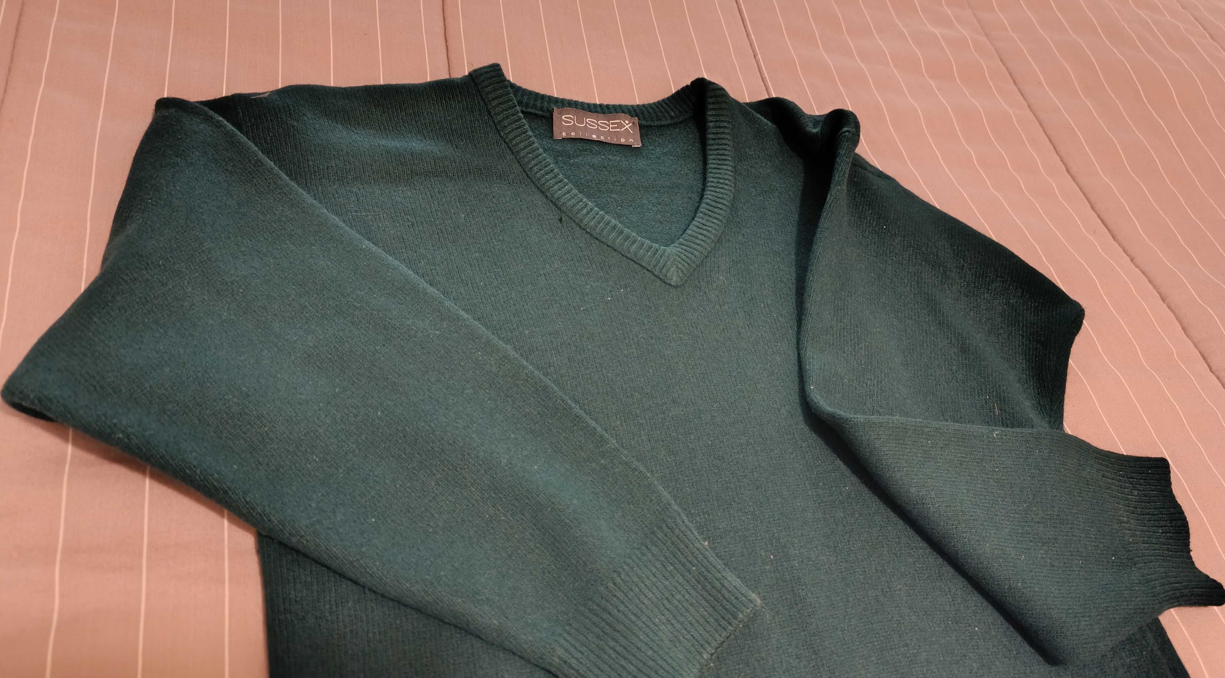 Camisola / Pullover, em Lã, verde - Tamanho S - Estado impecável