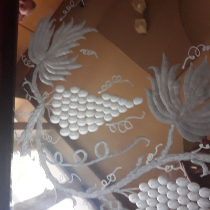 Lustro kryształowe szlifowane z pięknym wzorem