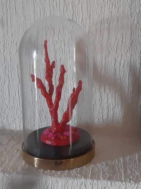 Campânula Decorativa com Coral vermelho (imitação)
