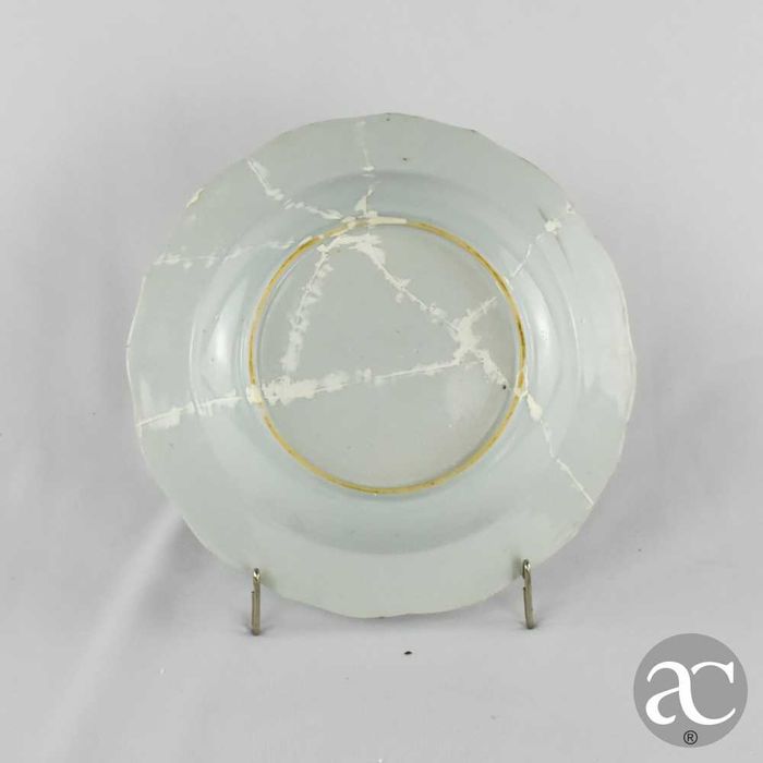 Raro Prato fundo porcelana da China, paisagem, Qianlong, séc. XVIII