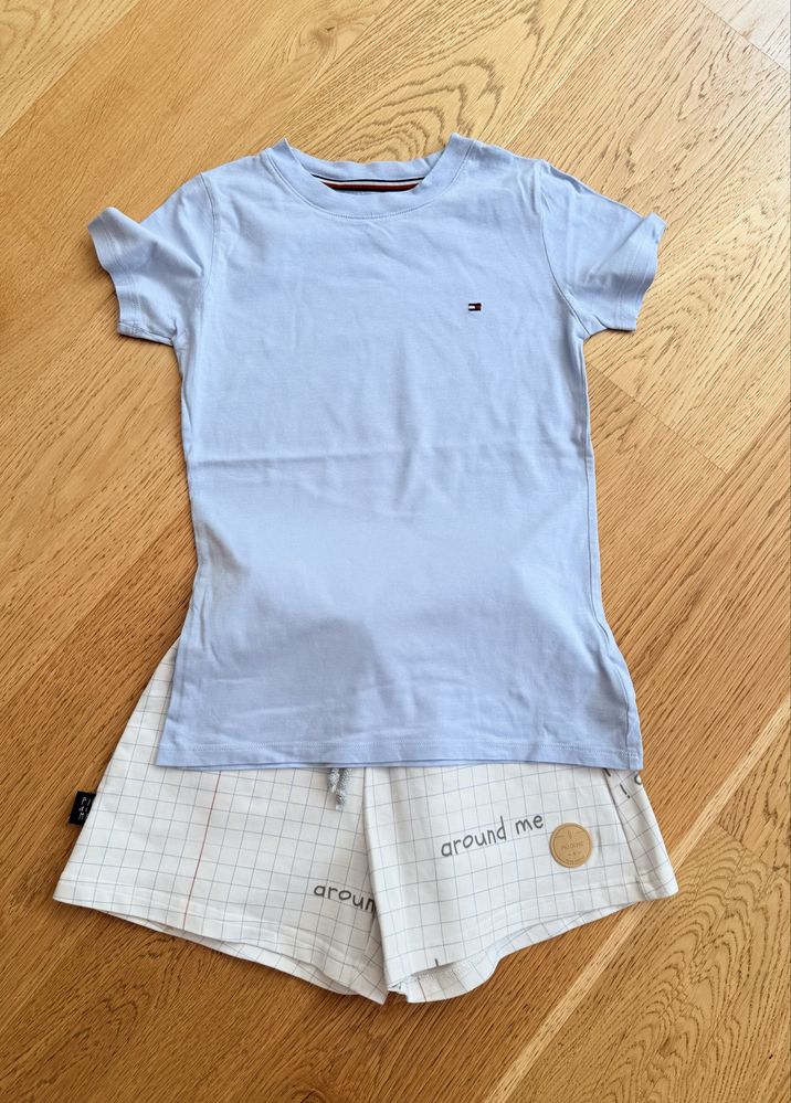R 134/140 Tommy Hilfiger Top i spodenki Piu di Me Stan idealny