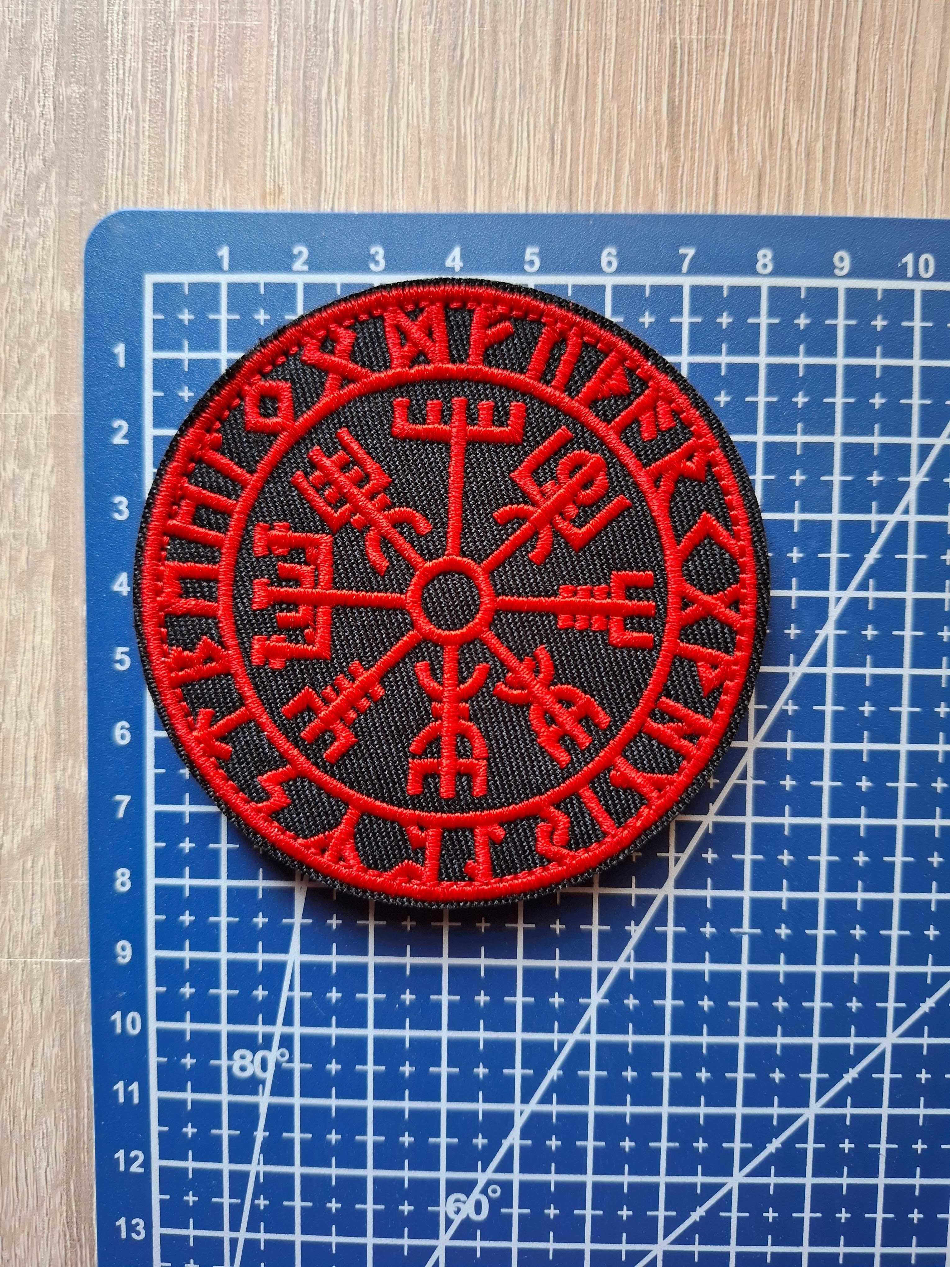Naszywka Haftowana Vegvisir Kompas Wikingów  Velcro Rzep