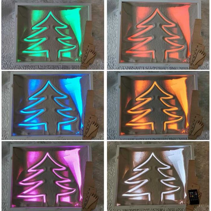 Podświetlana Ramka edukacyjna LED RGB Zmiana koloru, piasek akcesoria