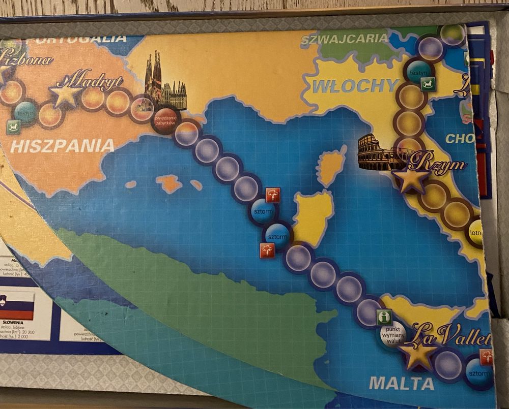 Gra planszowa -Unia europejska dwustronna dla dzieci 5+