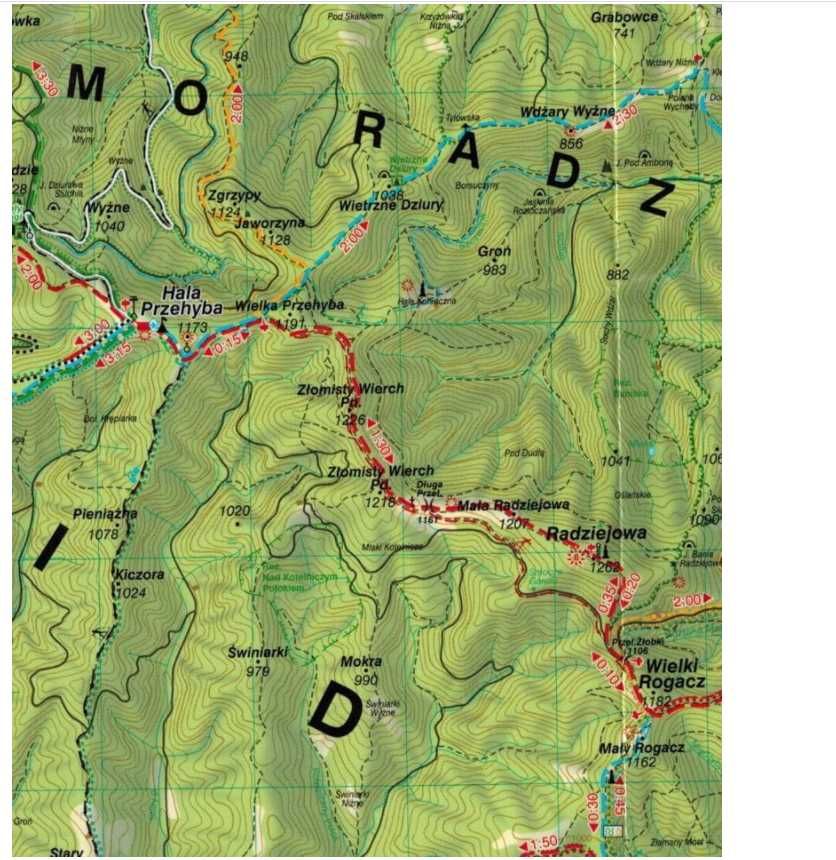 BESKID SĄDECKI mapa turystyczna LAMINOWANA wit