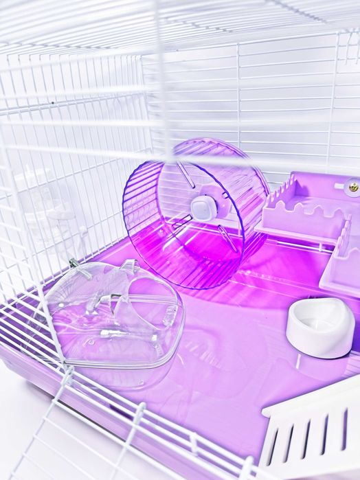 Просторная Клетка для хомяка G05, 46,5×29×29 см с красивой купалкой