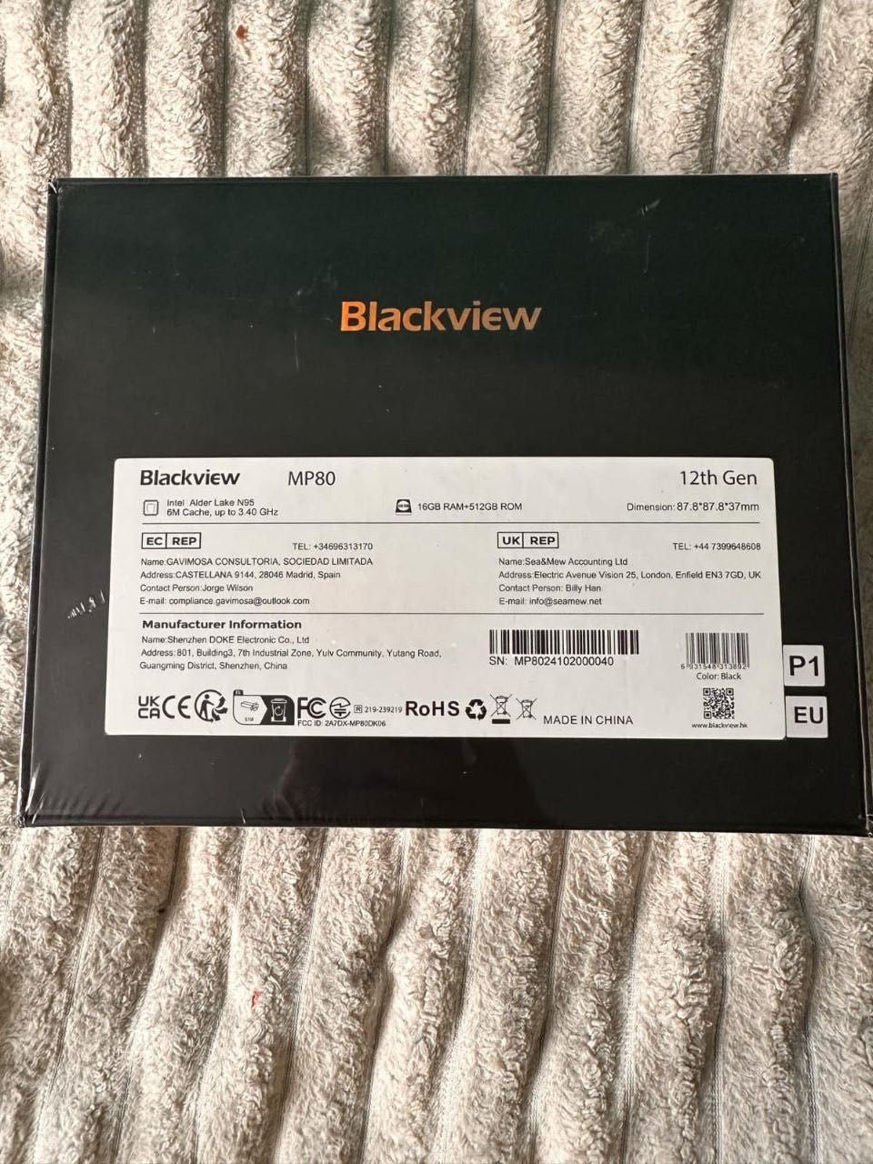 Mini PC NOWY!’Blackview MP80 N95/16GB/SSD 512GB/Win 11 Pro black