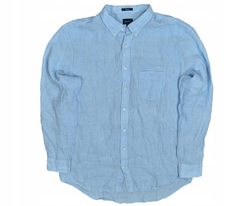 Gant Lniana Koszula Męska W Paski 3Xl