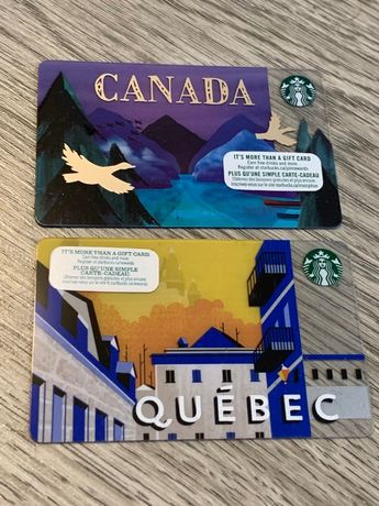 Karty STARBUCKS giftcards karty z Kanady!