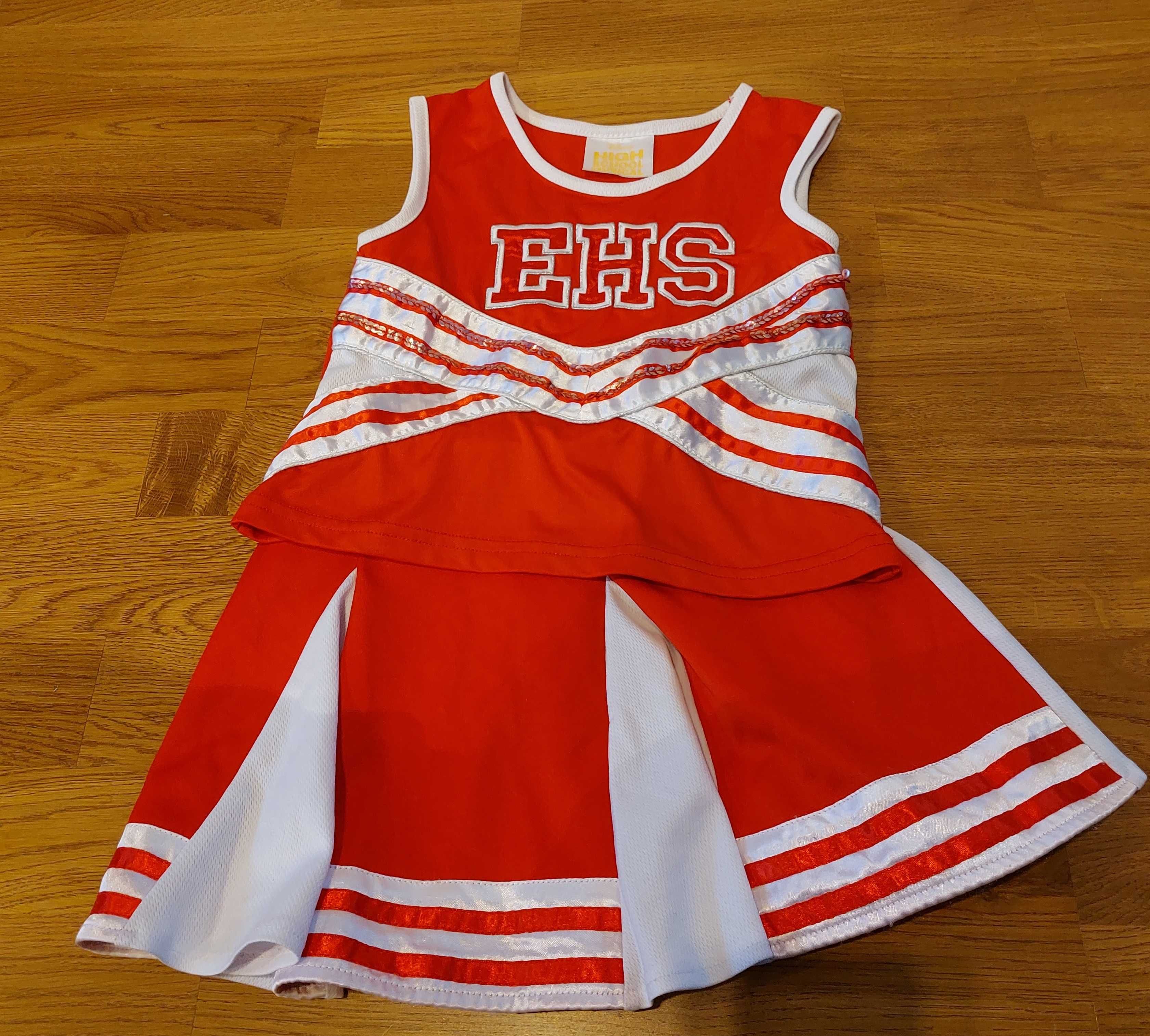 Strój Kostium Przebranie cheerleaderki + pompony 116 Disney EHS