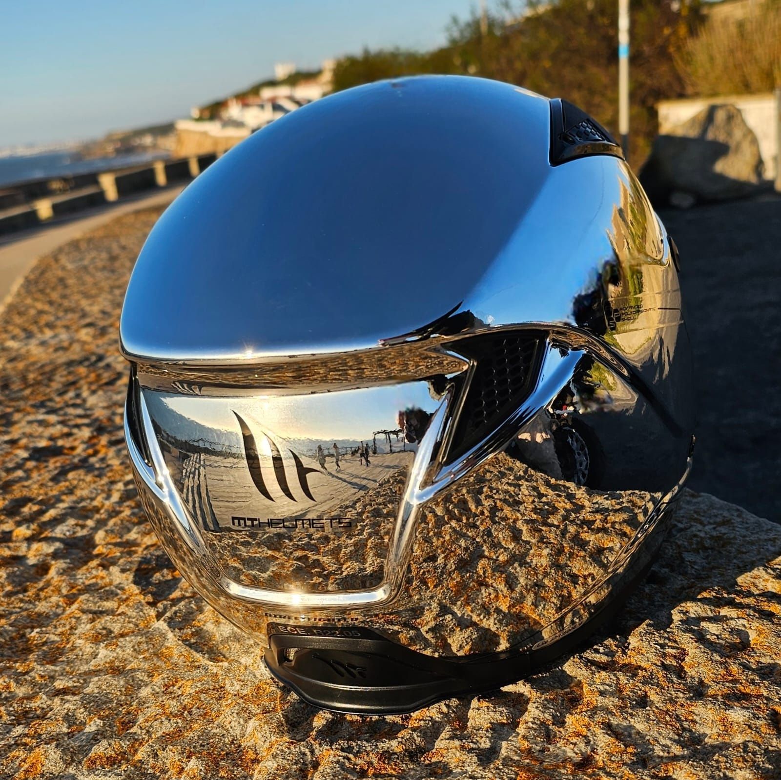 Capacete MT Streetfighter SV Chromed Silver Tam M/L