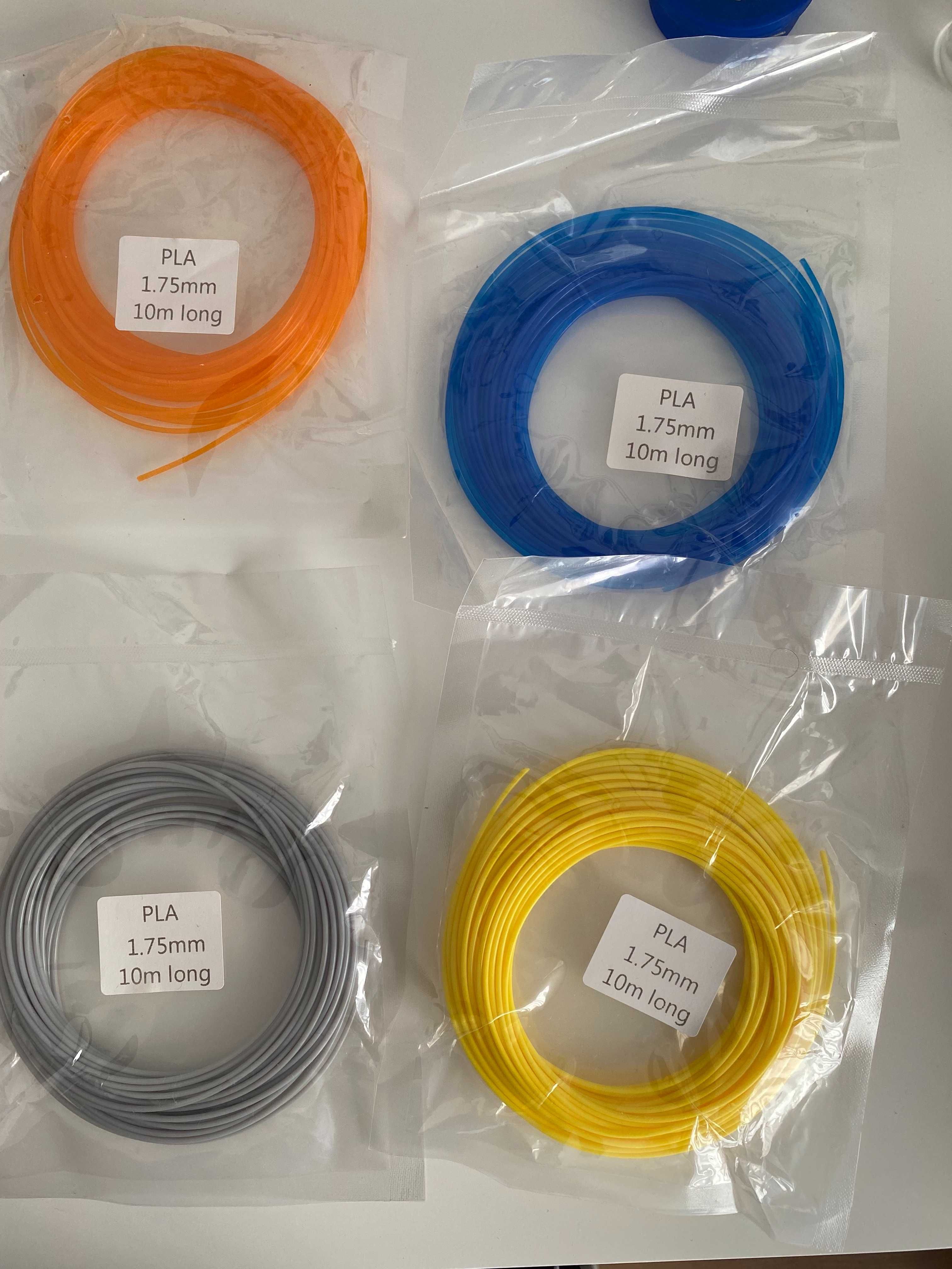 Filamentos PLA 1,75mm; 10 m de 21 cores diferentes