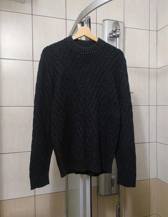 sweter sweterek Linea L made szary siwy ciemny czarny bawełna baumwoll