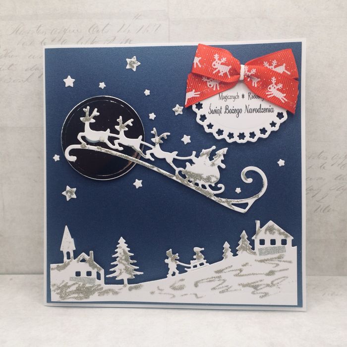 Świąteczna kartka ręcznie robiona z kopertą handmade