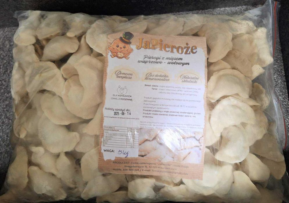 Ręcznie robione pierogi, uszka, krokiety, gołąbki, ciasta, catering