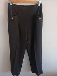 Czarne eleganckie spodnie w kant Massimo Dutti