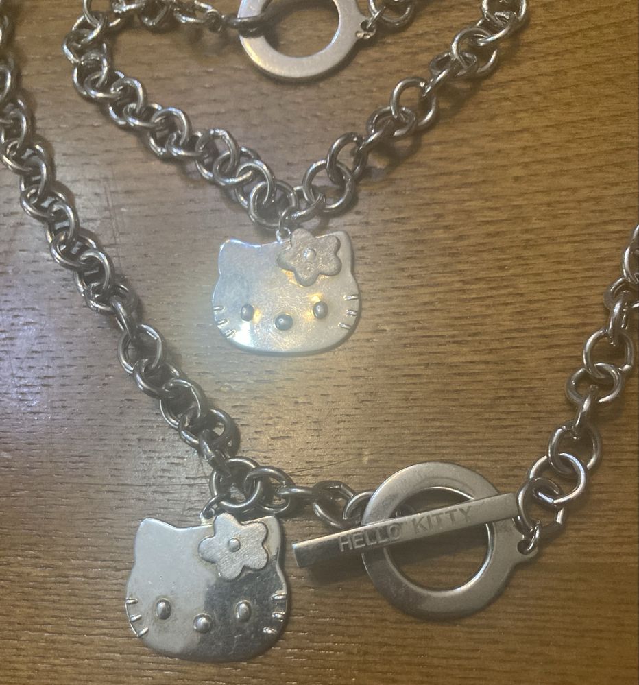 Conjunto fio e pulseira em prata 925 Hello Kitty