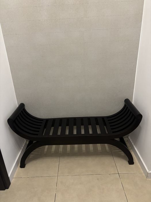 Ławeczka kolonialna siedzisko lite drewno