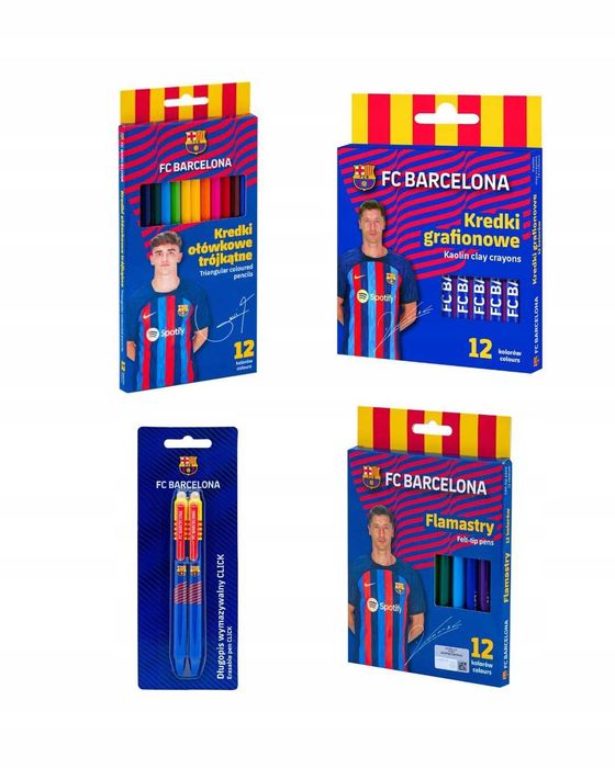 nowa wyprawka szkolna ASTRA FCBarcelona 19el. zestaw szkolny okazja fv