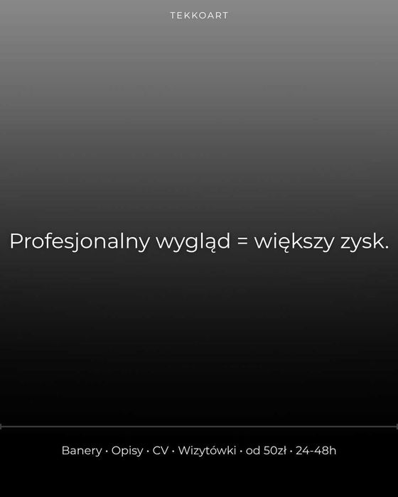 Grafiki Canva + Teksty AI | Banery, CV, oferty, wizytówki | TekkoArt