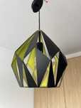 Lampa wisząca czarna z limonką