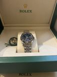 жіночі Rolex Datejust 36 мм з глибоким синім Sunburst циферблатом