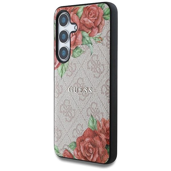 Etui Guess Leather 4G Flowers Print Metal Classic Logo MagSafe na Sams