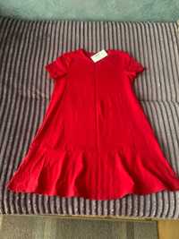 Нова червона сукня з кишенями