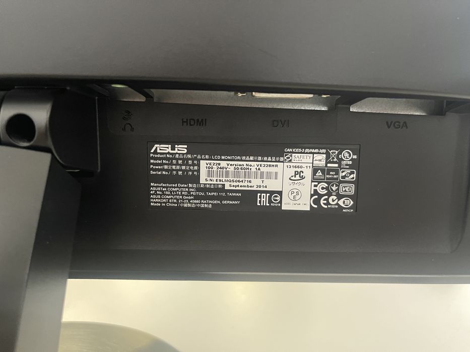 Monitor 22” Asus VE228 HDMI