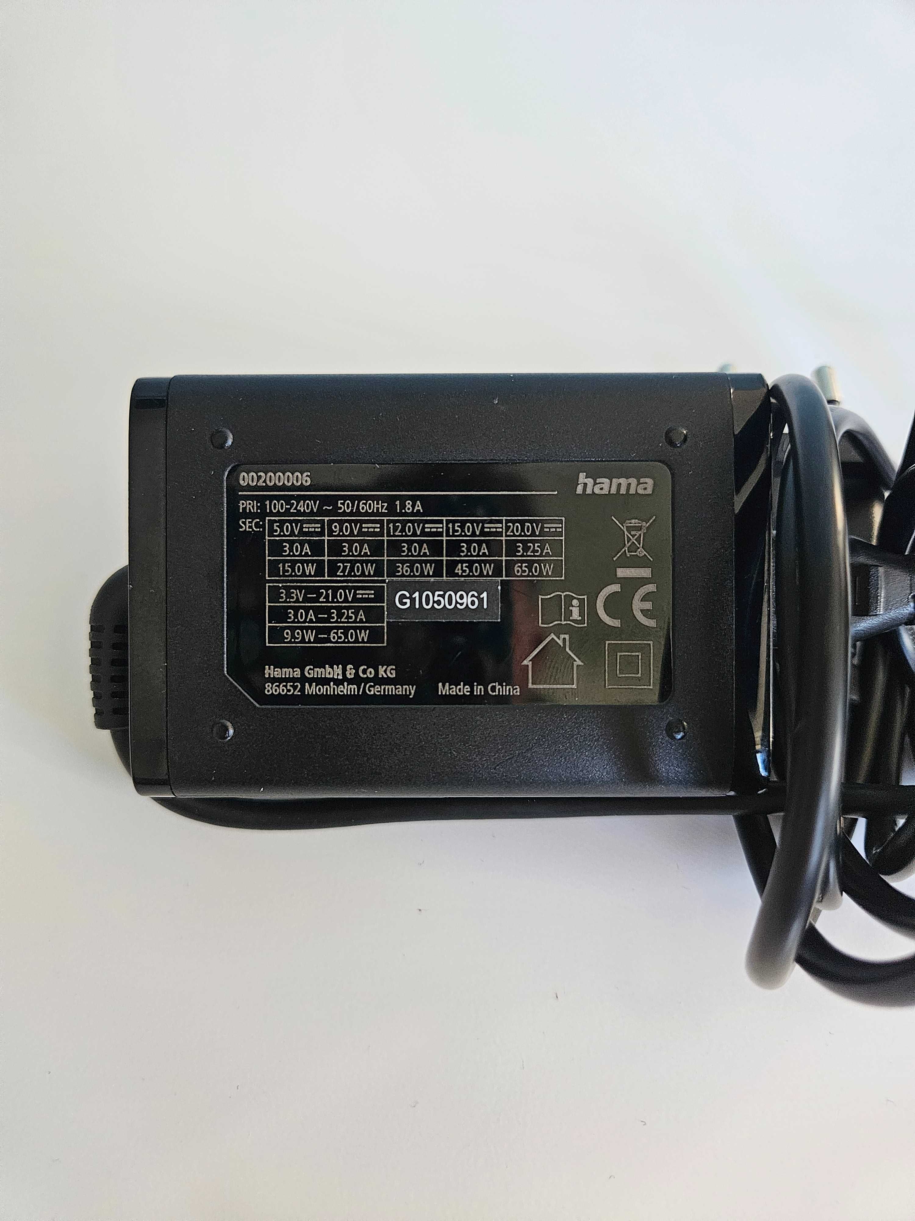 Zasilacz do laptopa Hama Uniwersalny USB-C 5-20V/ 65W