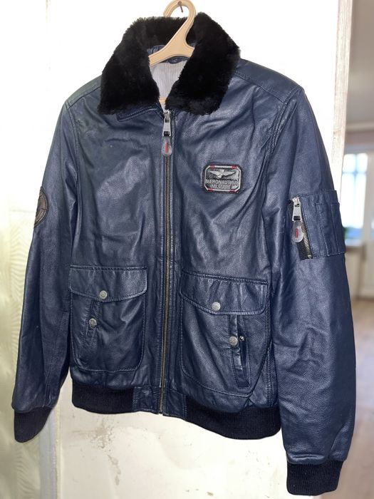 Куртка чоловіча шкіряна Аeronautika militare