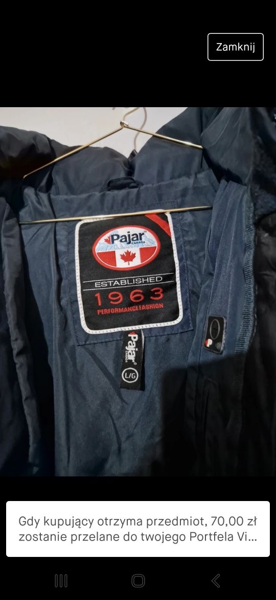 Puchowa kurtka parka Pajar Canada rozmiar L