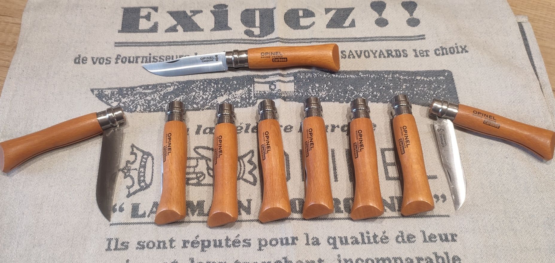 Нож туристический Opinel №8 Carbon вуглецева сталь складной углеродка