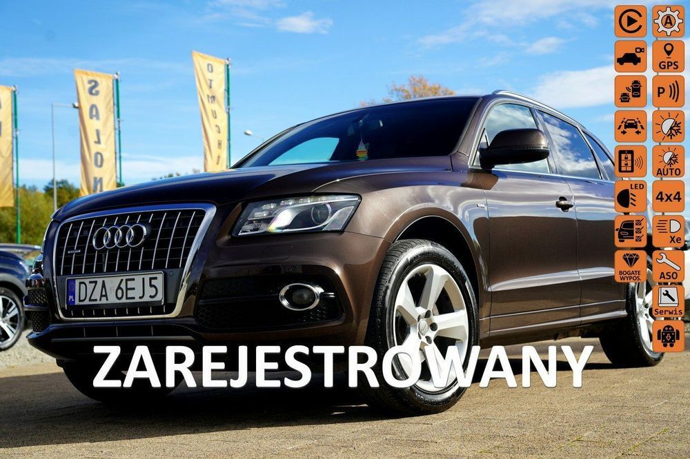 Audi Q5 S-LINE skora nawi zawieszenie adaptacyjne 4x4 grzane fotele hak elek.