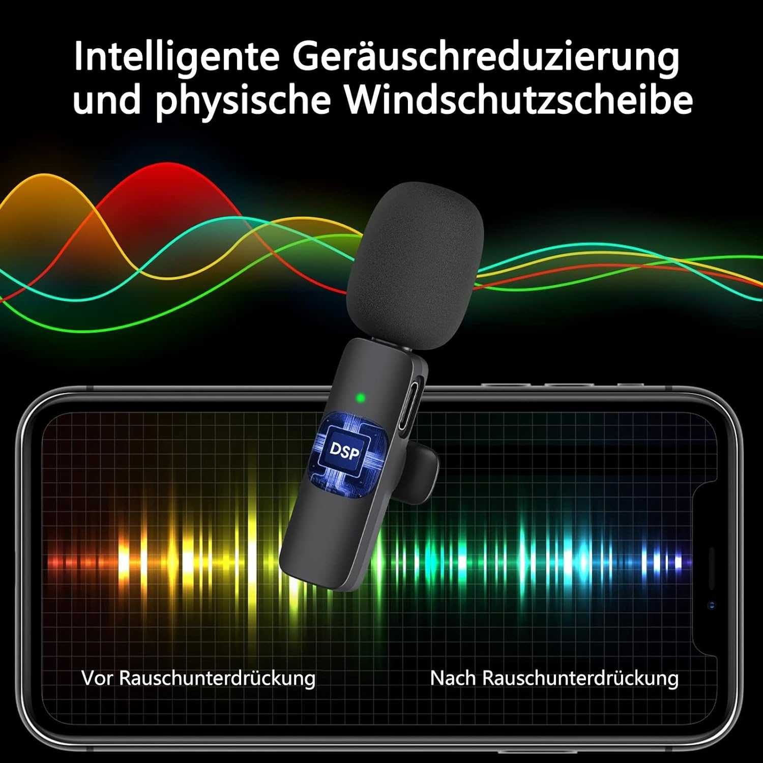 Lavalier mikrofon bezprzewodowy, mini mikrofon do iOS
