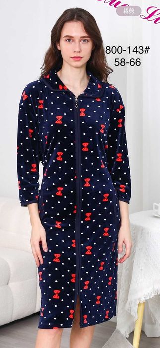 Женский велюровый халат на змейке батал / халат батальный 58р-66р