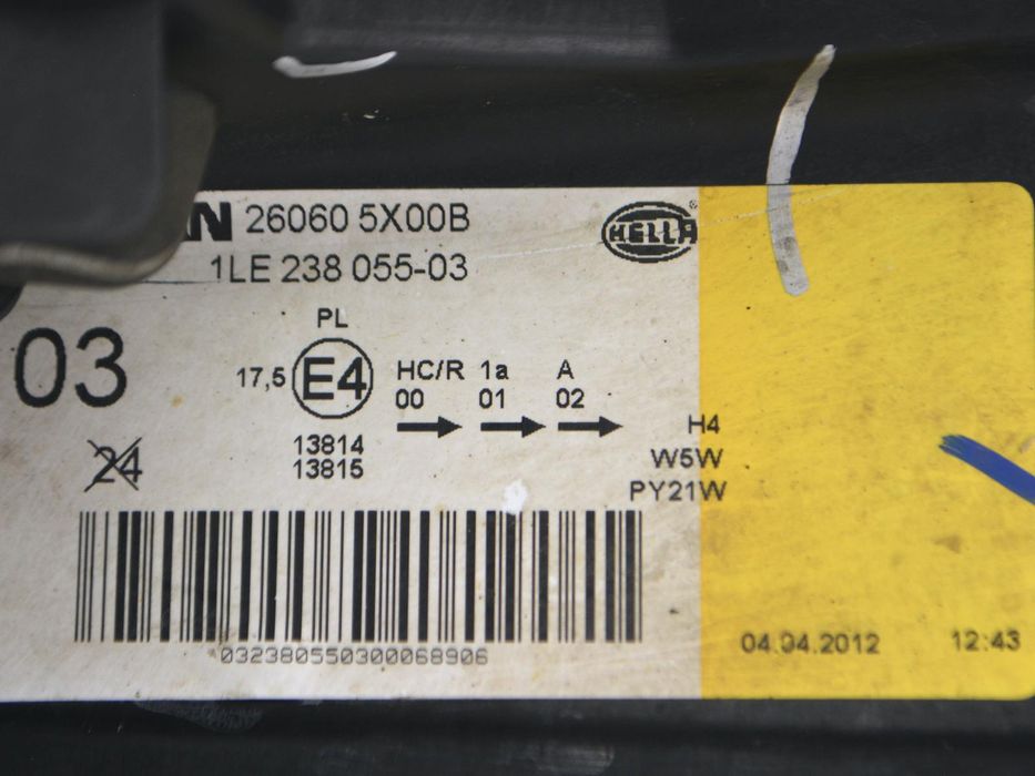 Фара ліва NISSAN NAVARA D40 2010-2014 260605X00B