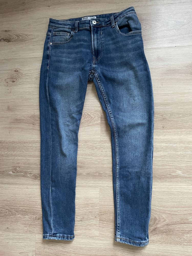 Jeansy super skinny Bershka niebieskie dżinsy rozmiar 38
